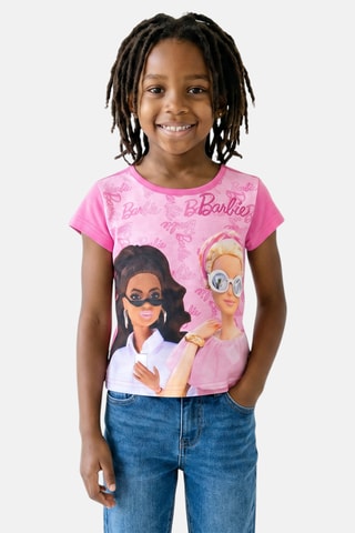 T-shirt Barbie  - Beige, marron et rose