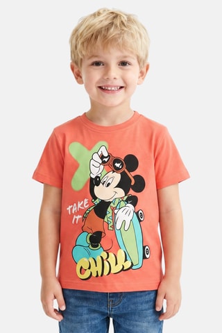 T-shirt Mickey Disney - Oranje - Oranje