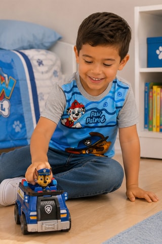 T-shirt Chase & Marcus Paw Patrol - Gemêleerd Grijs - Beige, grijs en bruin
