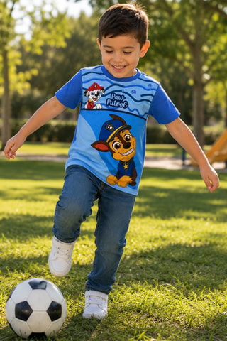 T-shirt Chase & Marcus Paw Patrol - Blauw - Beige, wit, blauw en bruin