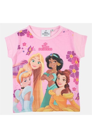 T-shirt Princesses Disney - Rose - Jaune, marron et violet