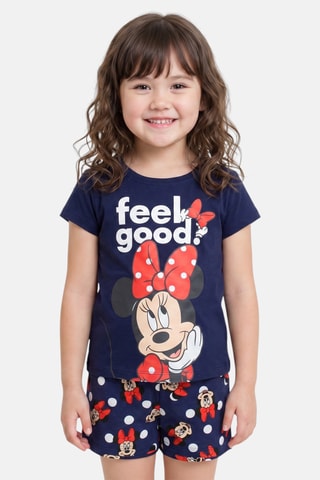 T-shirt en Short Minnie Disney - Marineblauw - Blauw