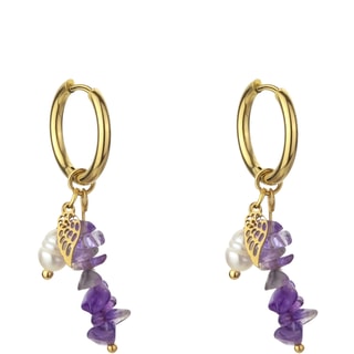 Boucles d'oreilles Norah - Acier inoxydable, perles & cristal