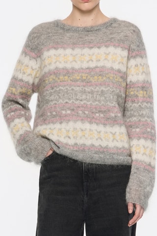 Mohair en Wollen Trui - Lichtgrijs
