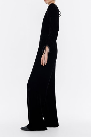 Velours Jumpsuit - Zwart