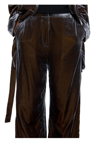 Rechte Velours Broek - Donkertaupe