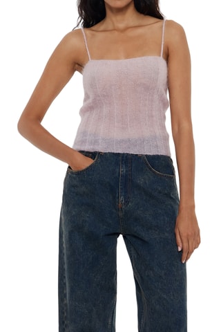 Mohair en Wollen Top - Lichtroze