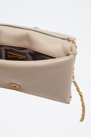 Leren Schoudertas - Taupe