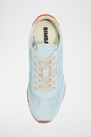 Splitleren en Leren Sneakers - Hemelsblauw 