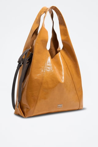 Lakleren Shopper - Lichtbruin