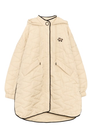 Gewatteerde Jas met Capuchon - Beige