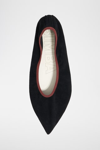 Nubuck Ballerina's - Zwart