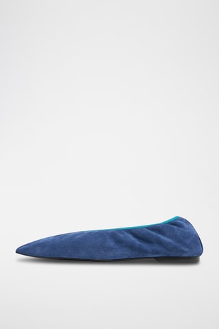 Nubuck Ballerina's - Blauw