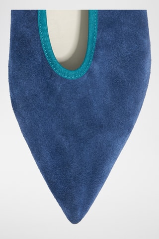 Nubuck Ballerina's - Blauw