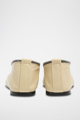 Schapenleren Ballerina's - Ecru