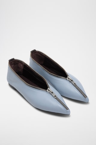Schapenleren Ballerina’s - Lichtblauw