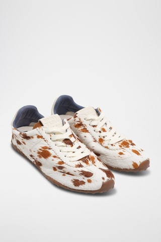 Leren Sneakers - Wit en Camel