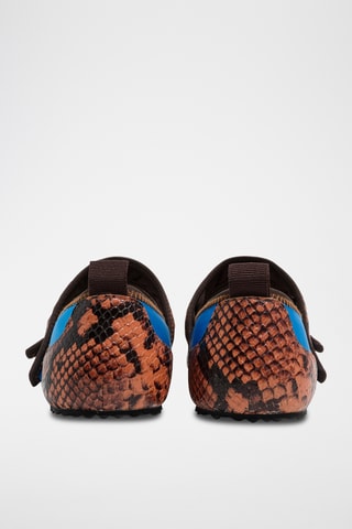 Geitenleren Mary Janes - Lichtblauw en Camel