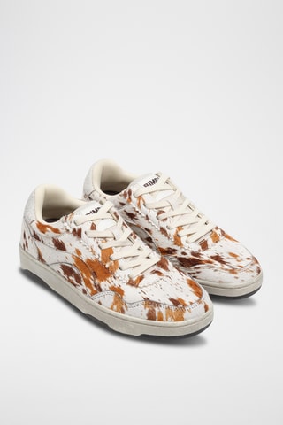 Leren Sneakers - Wit en Camel