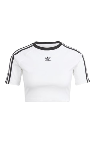 T-shirt slim cropped Adicolor - Blanc