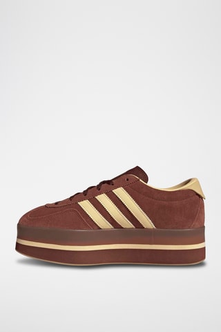 Baskets plateformes en cuir Gazelle - Marron