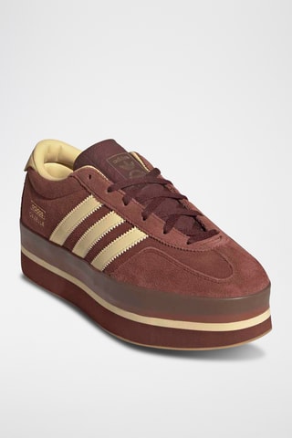 Baskets plateformes en cuir Gazelle - Marron