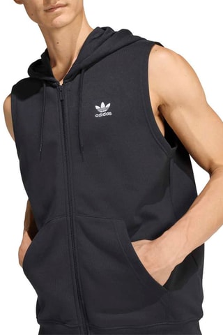 Sweat polaire sans manches à capuche Classic Essentials - Noir