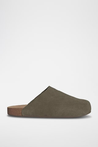 Sabots en nubuck Adilette - Kaki