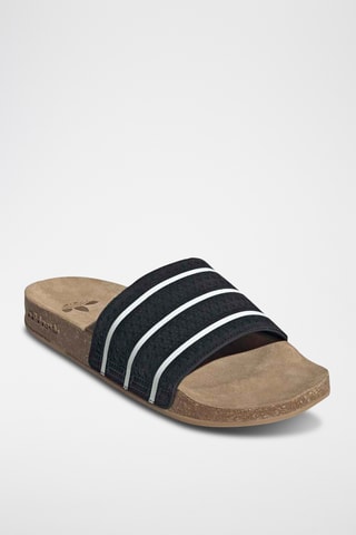 Claquettes en cuir Adilette - Noir