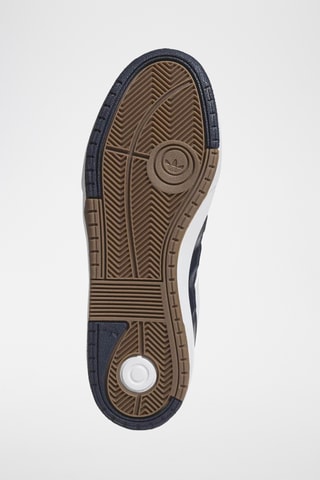 Baskets en cuir Signature - Bleu marine et blanc