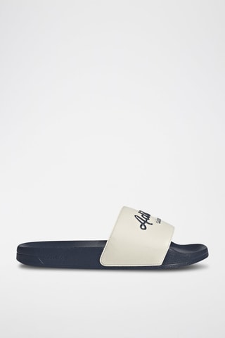Claquettes Adilette Shower - Blanc et bleu marine