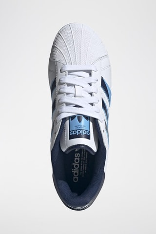 Sneakers en cuir Superstar - Blanc et bleu