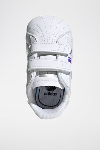 Sneakers en cuir Superstar Crib - Blanc et bleu