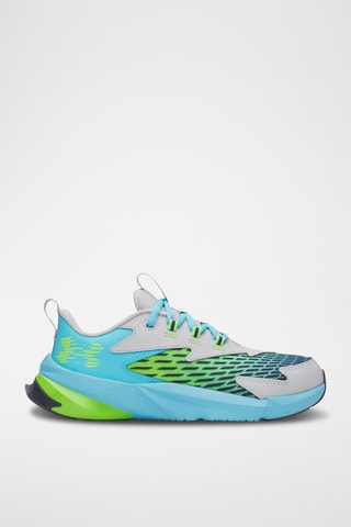 ScramJet en cuir - Gris clair et turquoise