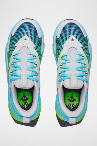 ScramJet en cuir - Gris clair et turquoise
