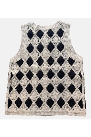 Mouwloos Vest Canteque - Ecru en Zwart