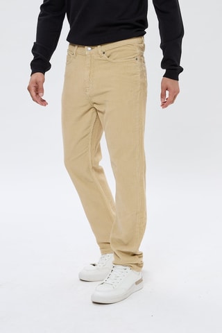 Velours Broek Regular Josias - Beige