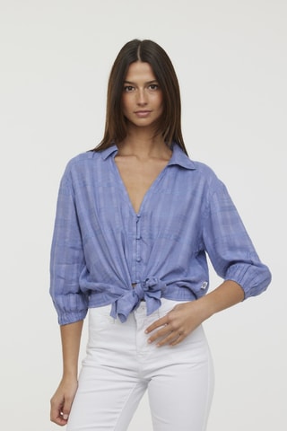 Geknoopte Blouse Datina - Indigoblauw