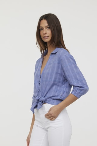 Geknoopte Blouse Datina - Indigoblauw