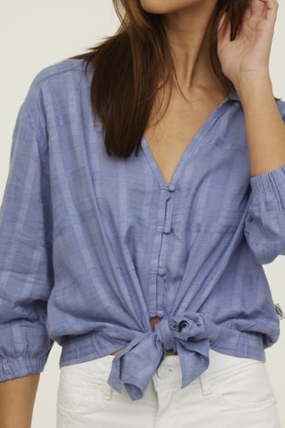 Geknoopte Blouse Datina - Indigoblauw