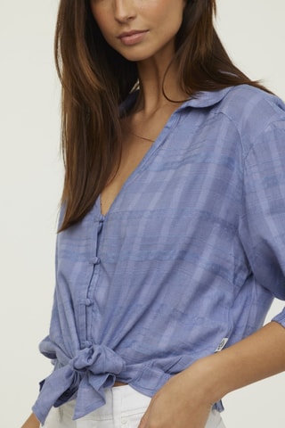 Geknoopte Blouse Datina - Indigoblauw
