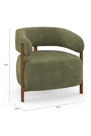 Fauteuil Albin - En tissu chenille - 69 x 68 x 68 cm