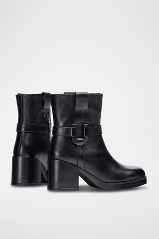 Botines de piel - Negro