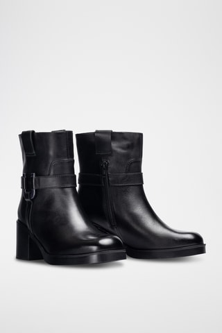 Botines de piel - Negro