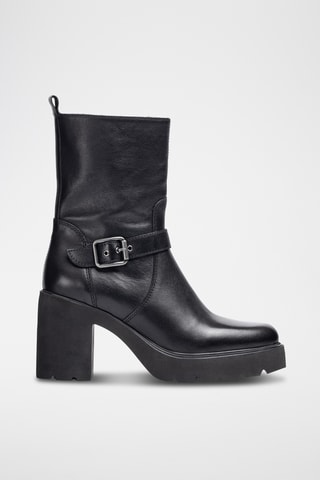 Botines de piel - Negro