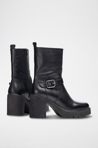 Botines de piel - Negro