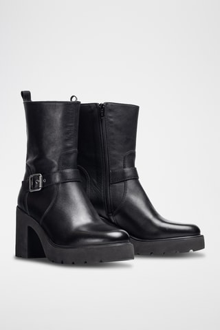 Botines de piel - Negro