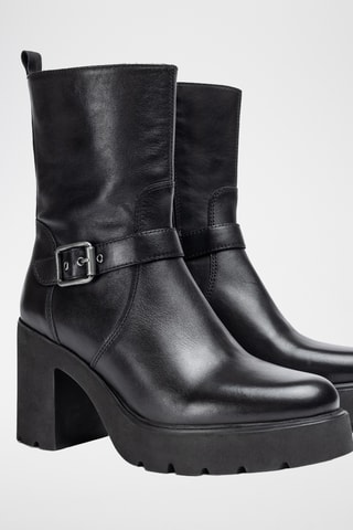Botines de piel - Negro