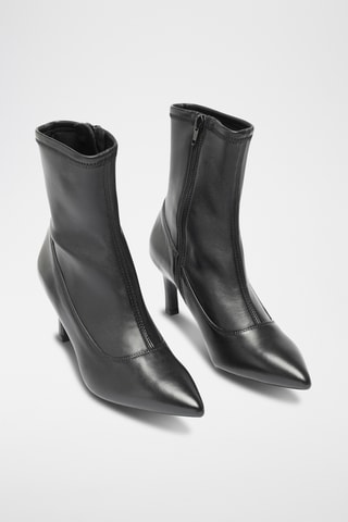 Botines de piel - Negro