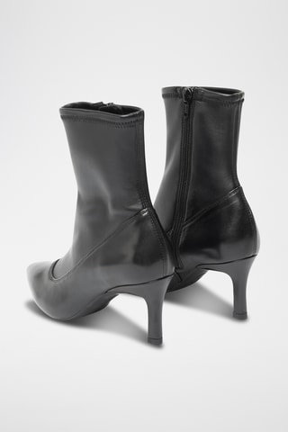 Botines de piel - Negro
